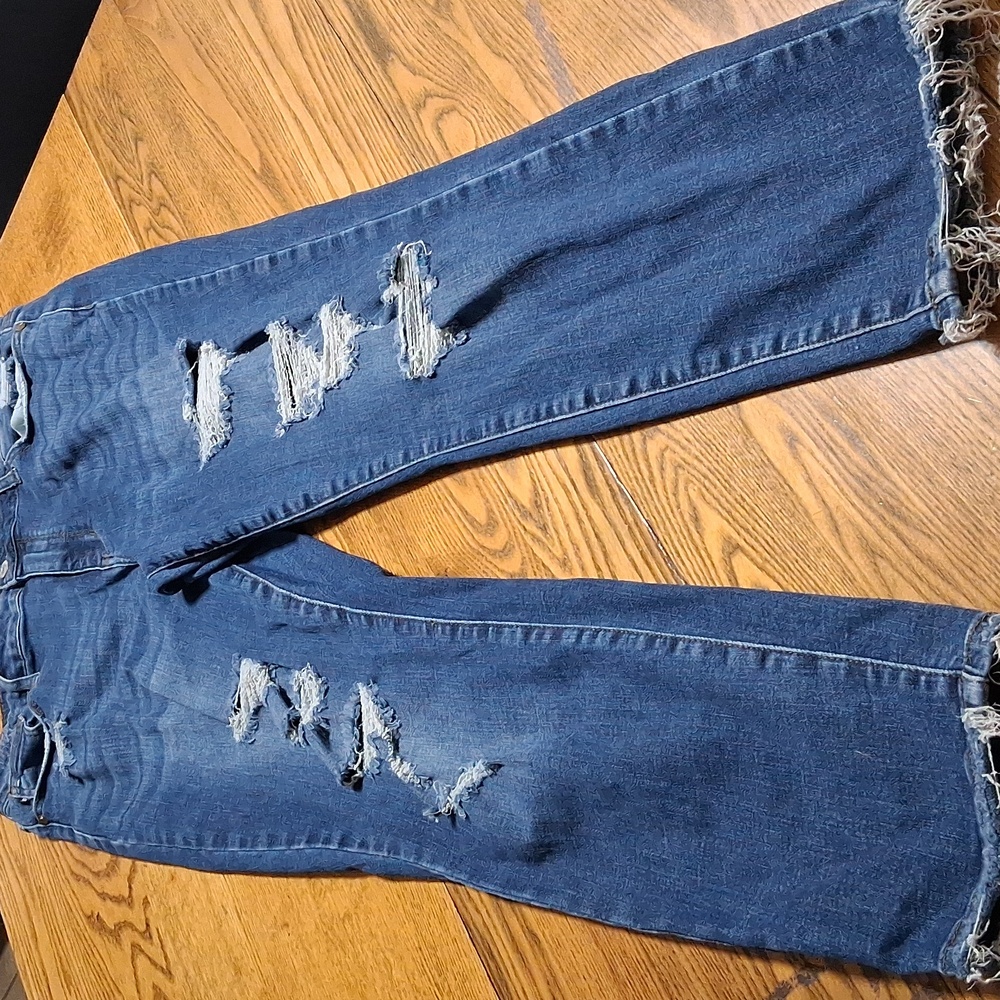 JUDY BLUE Jeans Womens 15 / 32 Blue BOYFRIEND FIT Distressed Denim Preowned